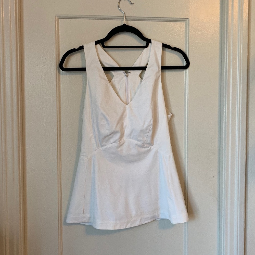 Rebecca Taylor White Peplum Top
